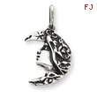 Sterling Silver Antiqued Moon Charm