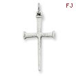 Sterling Silver Antiqued Nail Cross Pendant