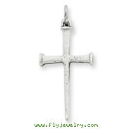 Sterling Silver Antiqued Nail Cross Pendant