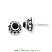 Sterling Silver Antiqued Onyx Earrings