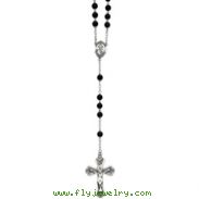 Sterling Silver Antiqued Onyx Rosary