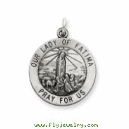 Sterling Silver Antiqued Our Lady of Fatima Medal