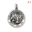 Sterling Silver Antiqued Our Lady of Lourdes Medal