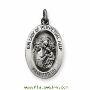 Sterling Silver Antiqued Our Lady of Perpetual Help Medal