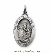 Sterling Silver Antiqued Our Lady of Perpetual Help Medal