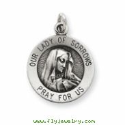 Sterling Silver Antiqued Our Lady of Sorrows Medal
