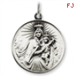 Sterling Silver Antiqued Our Lady of the Holy Scapular Medal