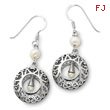 Sterling Silver Antiqued Pearls Of Wisdom Dangle Earrings