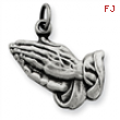 Sterling Silver Antiqued Praying Hands Charm