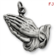 Sterling Silver Antiqued Praying Hands Charm