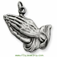 Sterling Silver Antiqued Praying Hands Charm