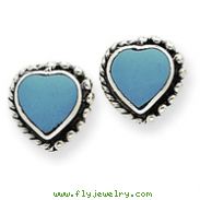 Sterling Silver Antiqued Reconstructed Stone Earrings