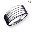 Sterling Silver Antiqued Ribbed Ring