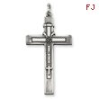 Sterling Silver Antiqued Rosary Cross Pendant