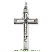 Sterling Silver Antiqued Rosary Cross Pendant