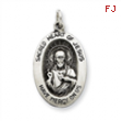 Sterling Silver Antiqued Sacred Heart of Jesus Medal