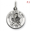 Sterling Silver Antiqued Sacred Heart of Mary Medal