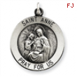 Sterling Silver Antiqued Saint Anne Medal