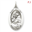 Sterling Silver Antiqued Saint Anthony Medal