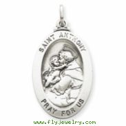 Sterling Silver Antiqued Saint Anthony Medal