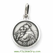 Sterling Silver Antiqued Saint Anthony Medal