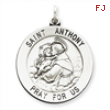 Sterling Silver Antiqued Saint Anthony Medal
