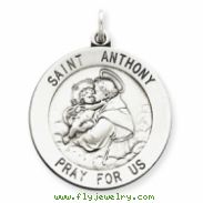 Sterling Silver Antiqued Saint Anthony Medal