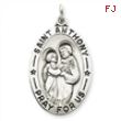 Sterling Silver Antiqued Saint Anthony Medal