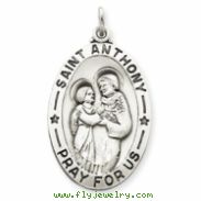 Sterling Silver Antiqued Saint Anthony Medal