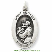 Sterling Silver Antiqued Saint Anthony Medal
