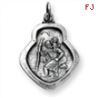 Sterling Silver Antiqued Saint Christopher Medal
