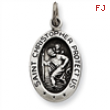 Sterling Silver Antiqued Saint Christopher Medal