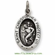 Sterling Silver Antiqued Saint Christopher Medal