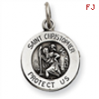 Sterling Silver Antiqued Saint Christopher Medal