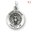 Sterling Silver Antiqued Saint Florian Medal