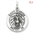 Sterling Silver Antiqued Saint Florian Medal