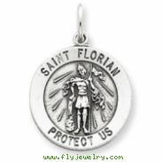 Sterling Silver Antiqued Saint Florian Medal