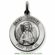 Sterling Silver Antiqued Saint Gabriel Medal