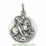 Sterling Silver Antiqued Saint George Medal