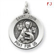 Sterling Silver Antiqued Saint John Medal