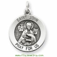 Sterling Silver Antiqued Saint John Medal