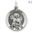 Sterling Silver Antiqued Saint John Medal