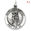 Sterling Silver Antiqued Saint John the Baptist Medal