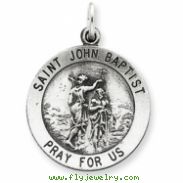 Sterling Silver Antiqued Saint John the Baptist Medal