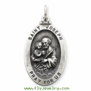 Sterling Silver Antiqued Saint Joseph Medal