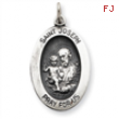 Sterling Silver Antiqued Saint Joseph Medal