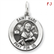 Sterling Silver Antiqued Saint Mark Medal