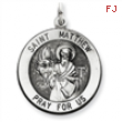 Sterling Silver Antiqued Saint Matthew Medal