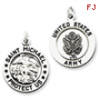 Sterling Silver Antiqued Saint Michael Army Medal