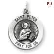 Sterling Silver Antiqued Saint Peter Medal